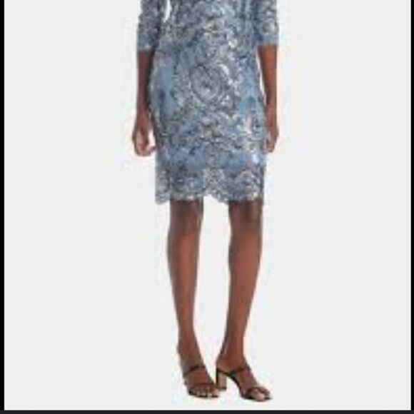 ADRIANNA PAPELL Women's Beaded Cocktail Dress Size 10 - Picture 2 of 9